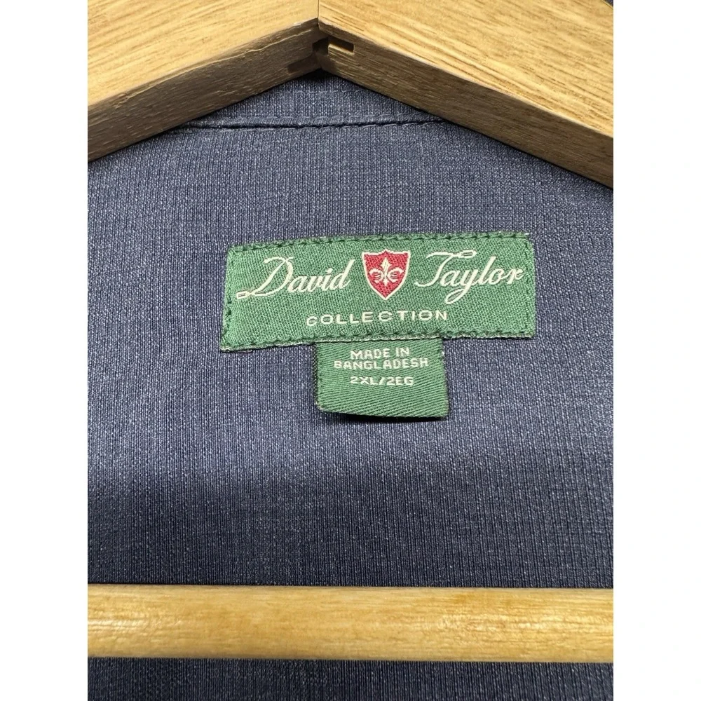 David Taylor Collection Shirt Mens 2XL Blue Button Up Short Sleeve Casual Camp